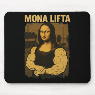 Alfombrilla De Ratón Mona Lifta Gym Workout Funny Mona Lisa Fitness Vin