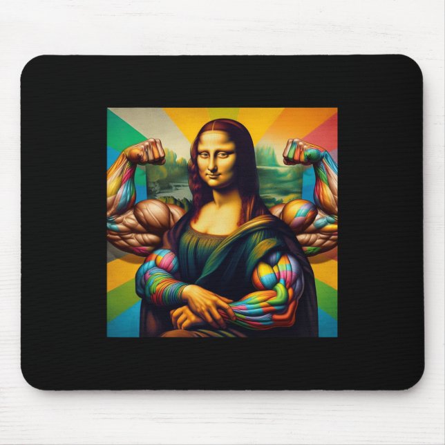Alfombrilla De Ratón Mona Lisa Bodybuilding Funny Gift 2 (Frente)