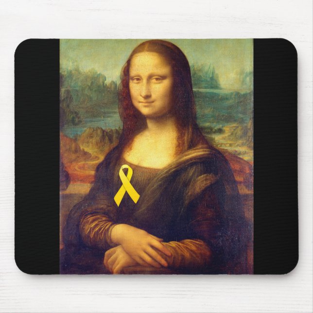 Alfombrilla De Ratón Mona Lisa Con Cinta Amarilla (Frente)