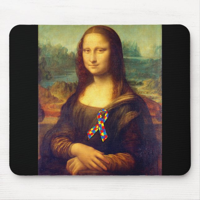 Alfombrilla De Ratón Mona Lisa Con Cinta De Rompecabezas (Frente)