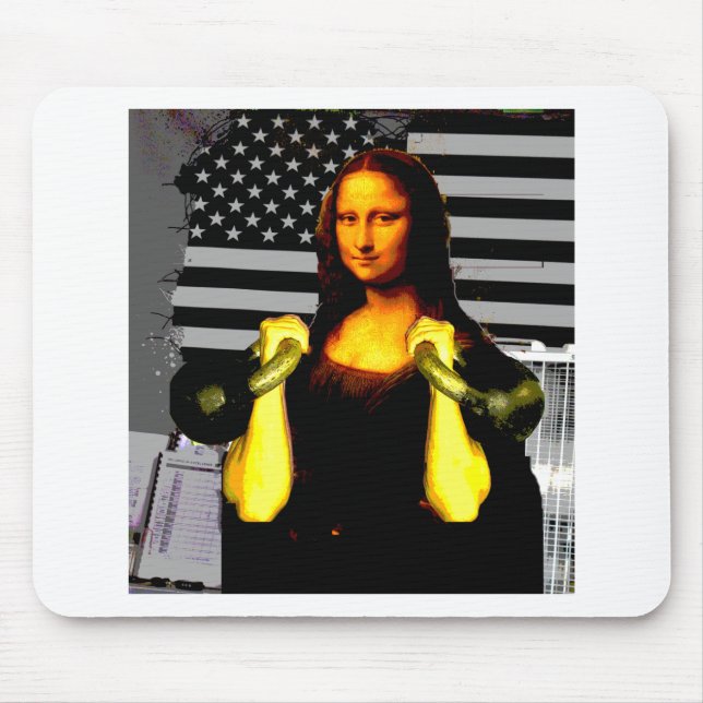 Alfombrilla De Ratón Mona Lisa con KettleBells (Frente)