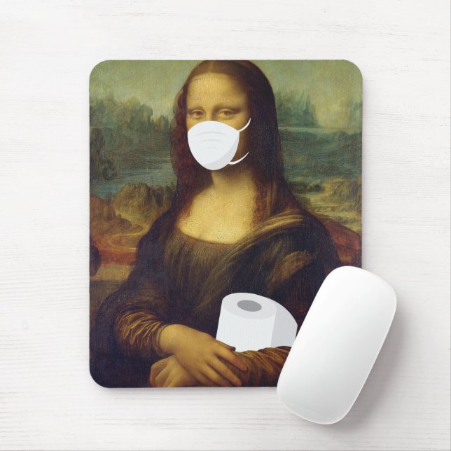 Alfombrilla De Ratón Mona Lisa de Cuarentena (Con ratón)