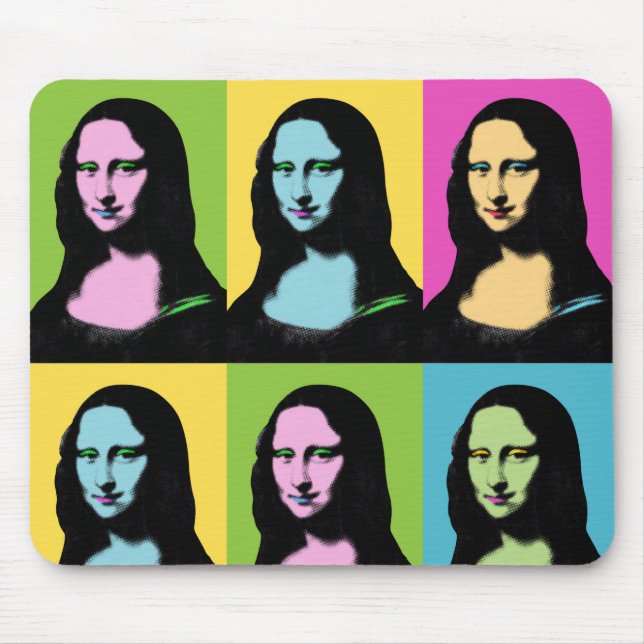 Alfombrilla De Ratón Mona Lisa - Estilo de arte pop (Frente)