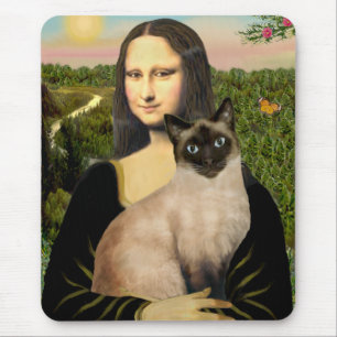 Alfombrilla De Ratón Mona Lisa - Gato siamés de puntos de foca