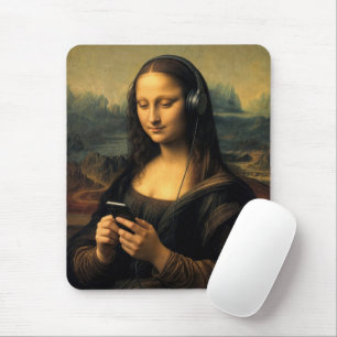 Alfombrilla De Ratón Mona Lisa moderna con teléfono inteligente