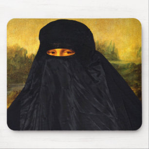 Alfombrilla De Ratón Mona Lisa oculta detrás de Burqa