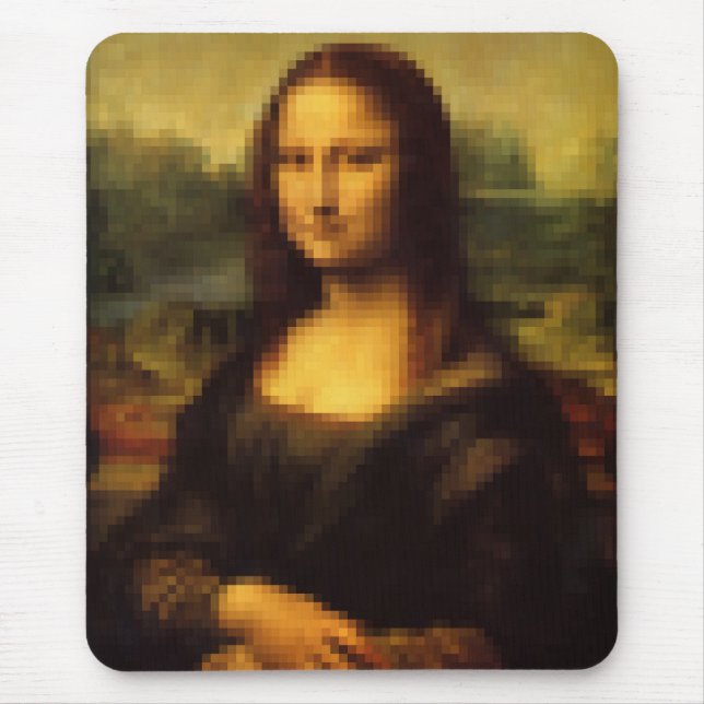 Alfombrilla De Ratón Mona Lisa Pixelada (Frente)