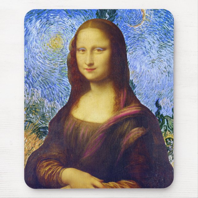 Alfombrilla De Ratón Mona Lisa y Van Gogh (Frente)