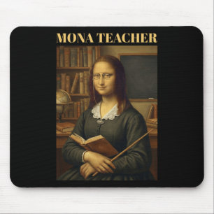 Alfombrilla De Ratón Mona Profesora - Divertida Mona Lisa _1