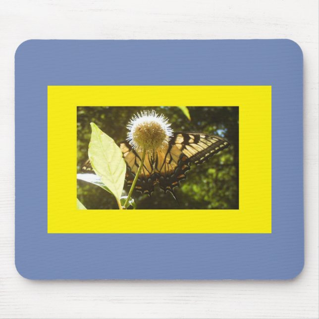 Alfombrilla De Ratón Monarca amarillo florido (Frente)