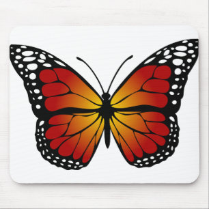 Alfombrilla De Ratón Monarca de mariposa Resumen Arte de línea artístic