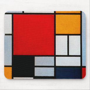 Alfombrilla De Ratón Mondrian - Composición con el plano rojo grande