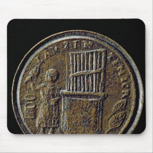 Alfombrilla De Ratón Moneda romana que representa un órgano