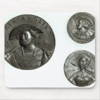Monedas que representan Enrique VIII y a Ana