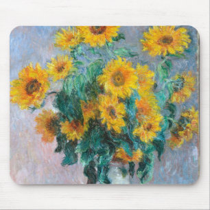 Alfombrilla De Ratón Monet France Bouquet Sunflowers Impresionista Peop