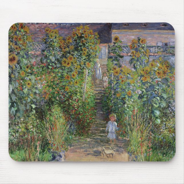 Alfombrilla De Ratón Monet Garden Vetheuil Impresionim Pintura (Frente)