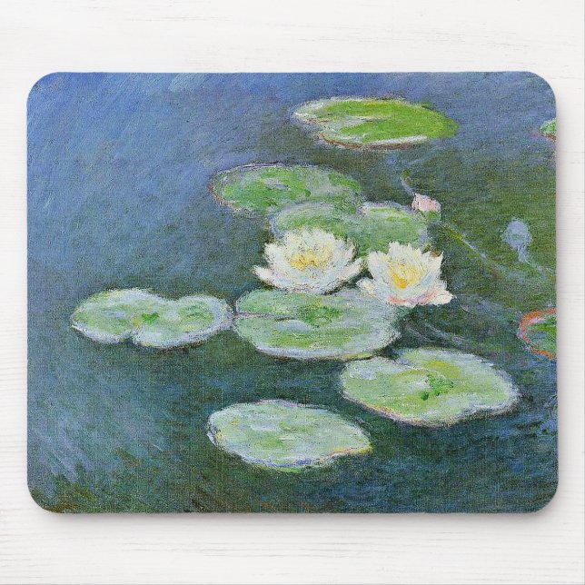 Alfombrilla De Ratón Monet - Lilies de agua, efecto nocturno, (Frente)