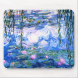 Alfombrilla De Ratón Monet Pink Water Lilies<br><div class="desc">A Monet pink water lilies mouse pad featuring beautiful pink water lilies floating in a calm blue pond with lily pads. A great Monet gift for fans of impressionism and French art. Serene nature impressionism with lovely flowers and scenic pond landscape.</div>