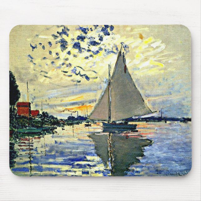 Alfombrilla De Ratón Monet - Sailboat at le Petit Gennevilliers (Frente)