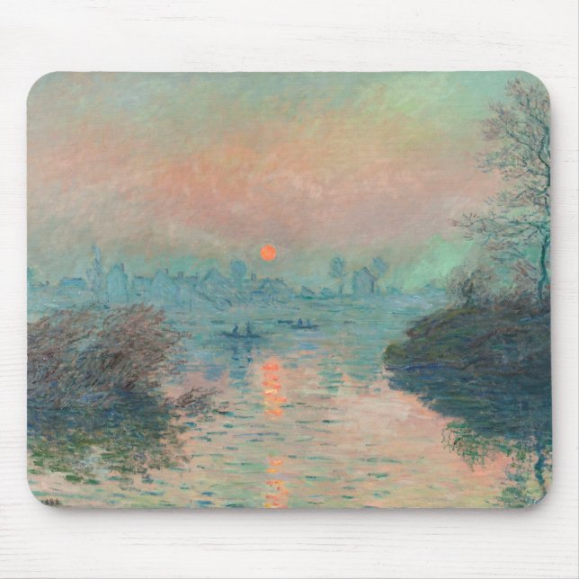 Alfombrilla De Ratón Monet Sunset pintura impresionista de arte (Frente)
