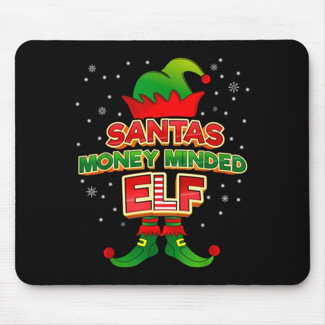 Alfombrilla De Ratón Money Minded Elf Christmas Matching Costumes X-mas (Frente)