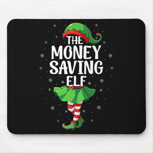 Alfombrilla De Ratón Money Saving Elf Christmas Girls Women Elf Squad X (Frente)