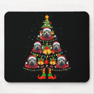 Alfombrilla De Ratón Monje del Caribe Seol Perro Santa Hat Árbol de Nav