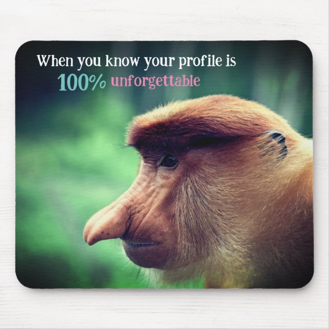 Alfombrilla De Ratón Mono de proboscis divertida (Frente)