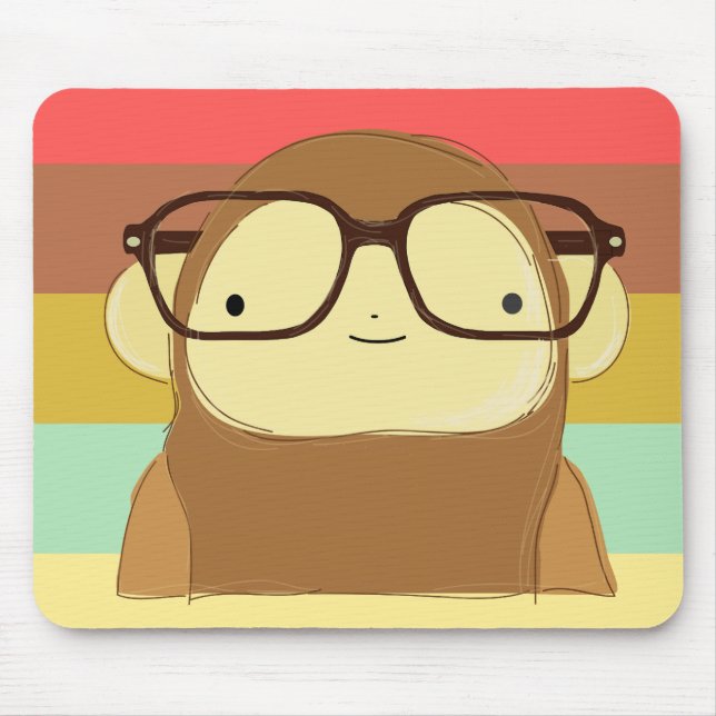 Alfombrilla De Ratón mono del empollón (Frente)