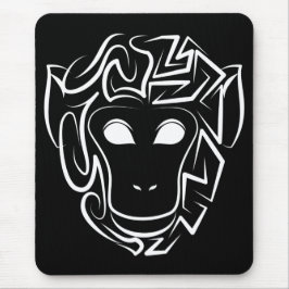 Alfombrilla De Ratón Mono tribal blanco y negro