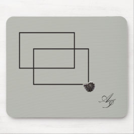 Alfombrilla De Ratón Monocromo neutro de la vida marina de Japón