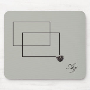 Alfombrilla De Ratón Monocromo neutro de la vida marina de Japón