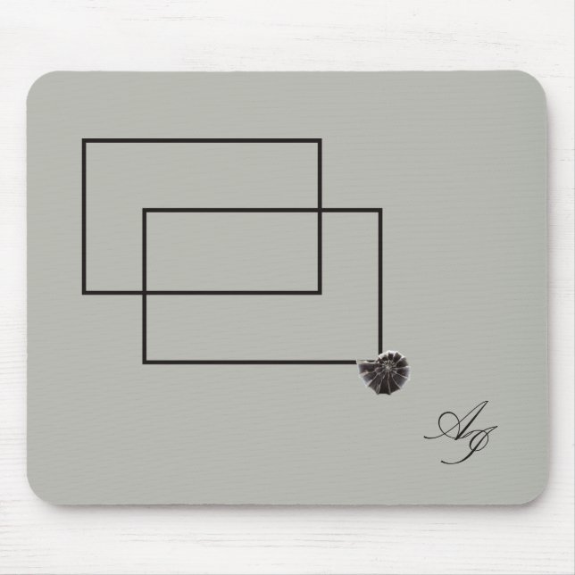 Alfombrilla De Ratón Monocromo neutro de la vida marina de Japón (Frente)