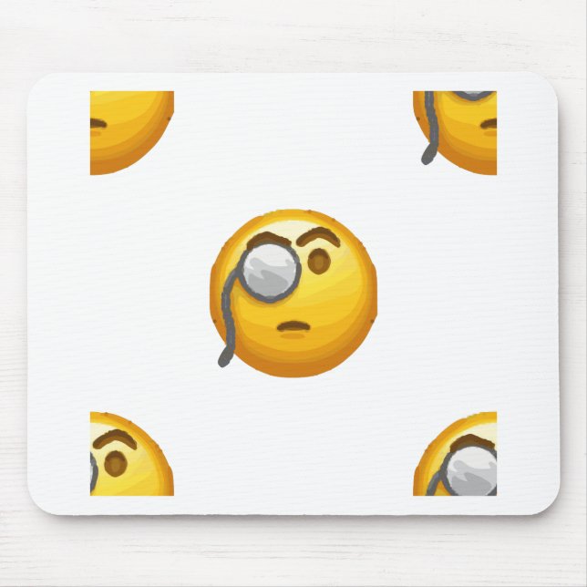 Alfombrilla De Ratón monóculo de emoji (Frente)