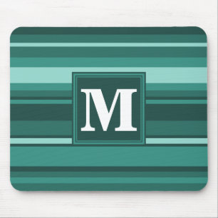 Alfombrilla De Ratón Monogram teal stripes