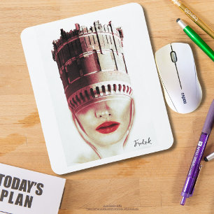 Alfombrilla De Ratón Monograma arte moderno único de Imaginación Collag