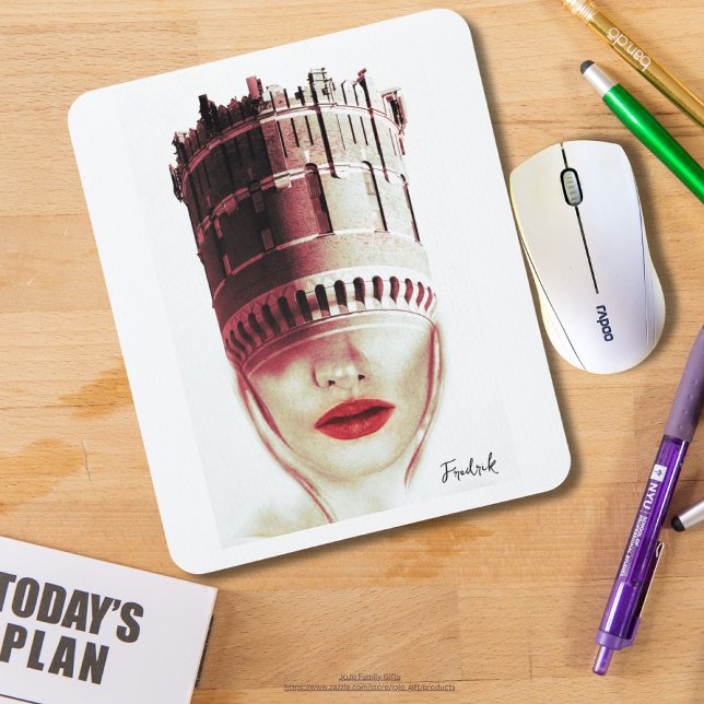 Alfombrilla De Ratón Monograma arte moderno único de Imaginación Collag (Subido por el creador)