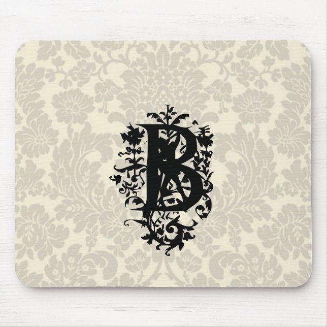 Alfombrilla De Ratón Monograma barroco ordenado "B" (Frente)