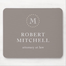 Alfombrilla De Ratón Monograma Brown Elegante Mousepad Profesional