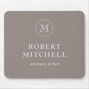 Alfombrilla De Ratón Monograma Brown Elegante Mousepad Profesional