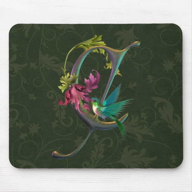 Alfombrilla De Ratón Monograma C del colibrí (Frente)