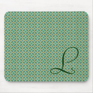 Alfombrilla De Ratón Monograma con fondo de mosaico marroquí