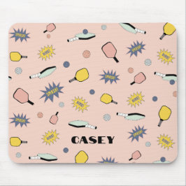 Alfombrilla De Ratón Monograma de baloncesto Añadir su nombre Divertido