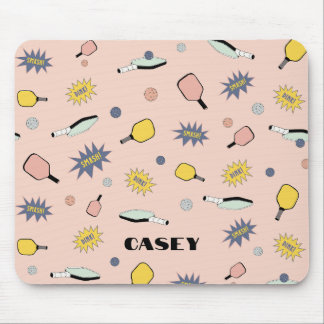 Alfombrilla De Ratón Monograma de baloncesto Añadir su nombre Divertido
