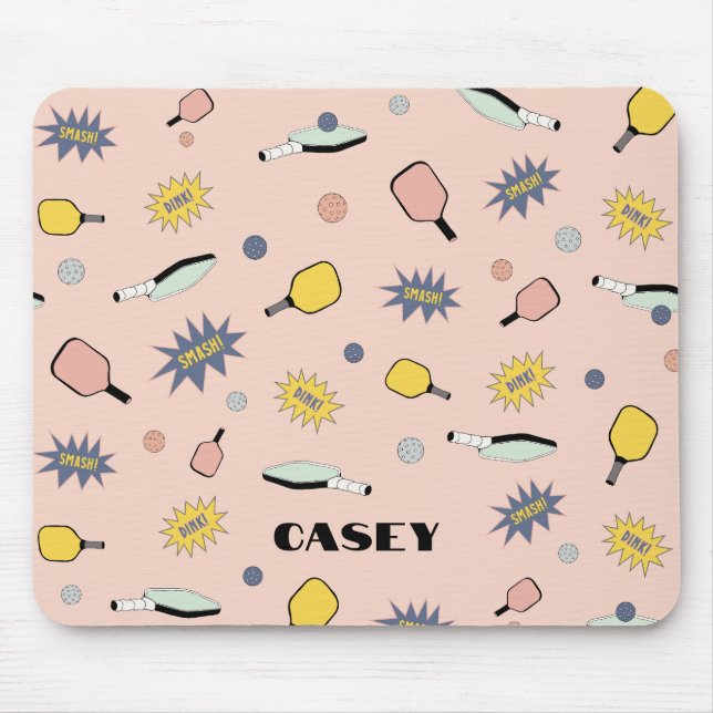 Alfombrilla De Ratón Monograma de baloncesto Añadir su nombre Divertido (Frente)