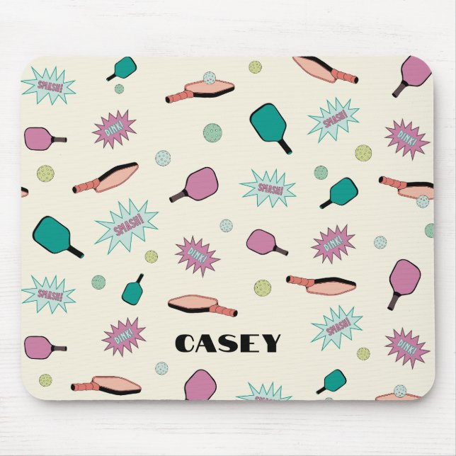 Alfombrilla De Ratón Monograma de baloncesto Añadir su nombre Divertido (Frente)