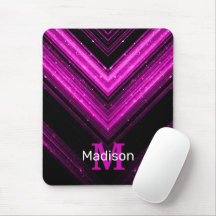 Monograma de Chevron magenta rosa metálico brillan