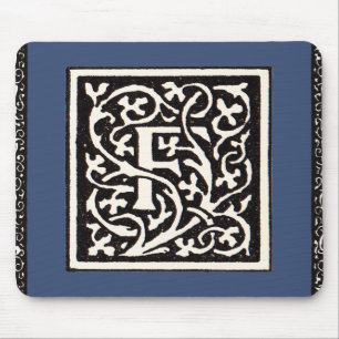 Alfombrilla De Ratón Monograma de cosecha de vintage F Letra Art Nouvea