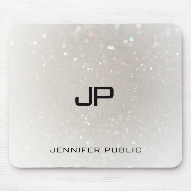 Alfombrilla De Ratón Monograma de glamour personalizado de plantilla el (Frente)