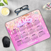 Monograma de goteo de Purpurina arcoiris rosado ca